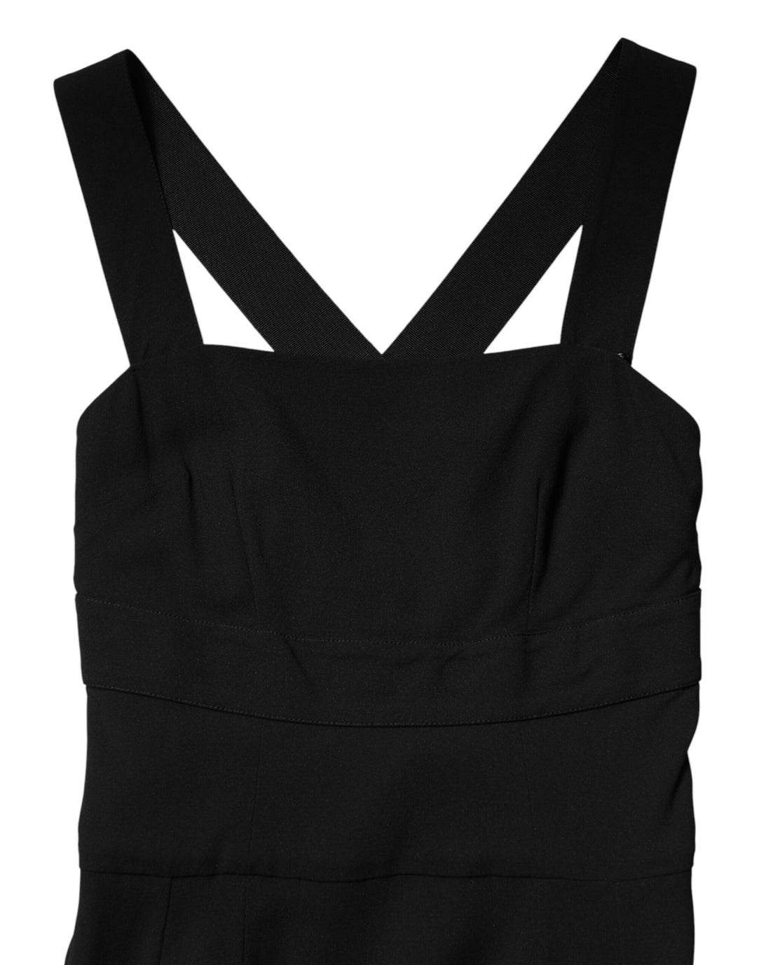 Dolce & Gabbana Black Square Neck Sleeveless Midi Dress by Dolce & Gabbana outlet now on sale