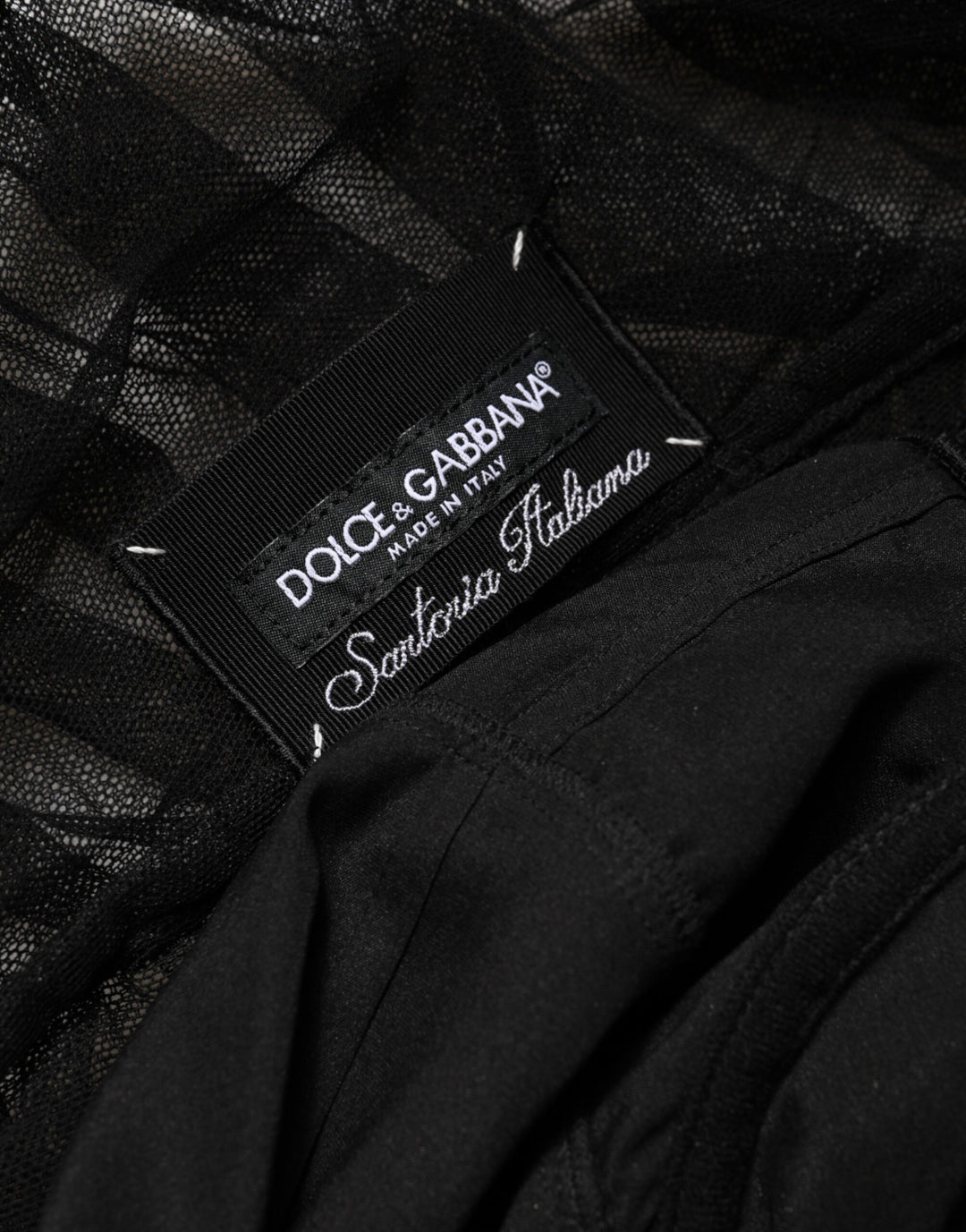 Dolce & Gabbana Black V-Neck Ruched Lace Hem Midi Dress by Dolce & Gabbana outlet now on sale