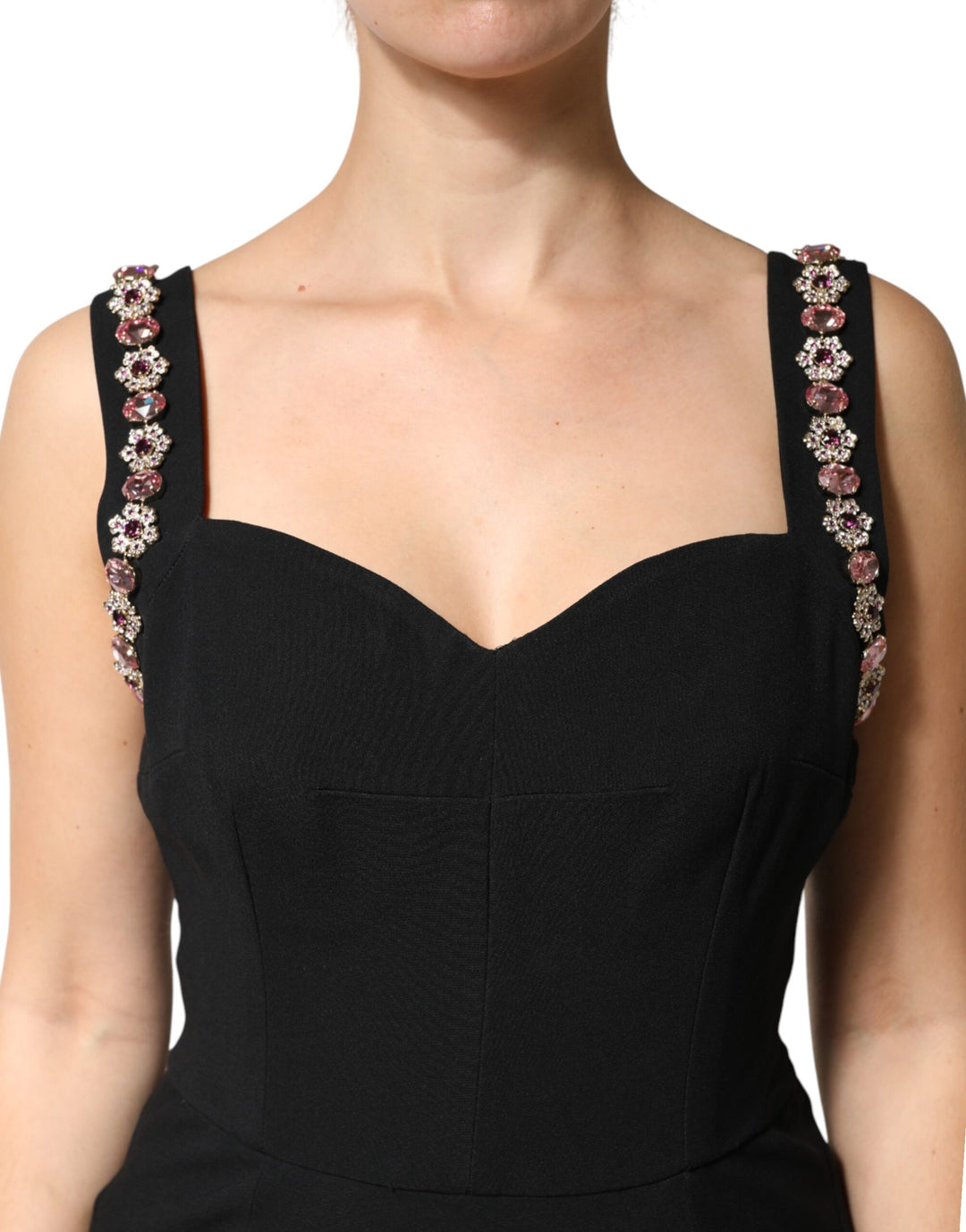 Dolce & Gabbana Black Embellished Bodycon Long Gown Dress by Dolce & Gabbana outlet now on sale