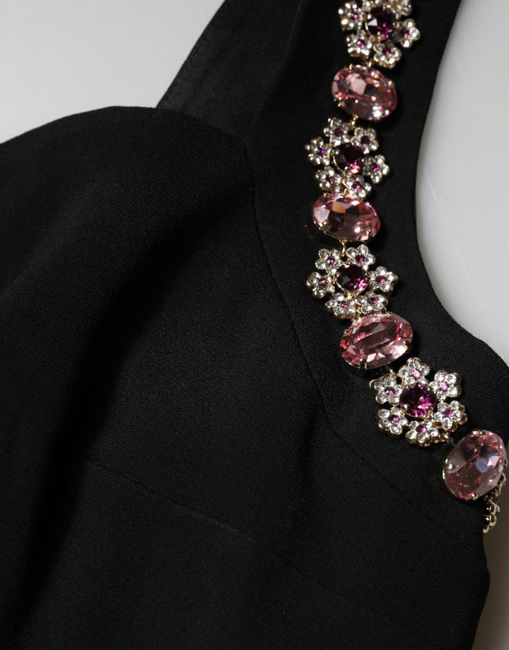 Dolce & Gabbana Black Embellished Bodycon Long Gown Dress by Dolce & Gabbana outlet now on sale