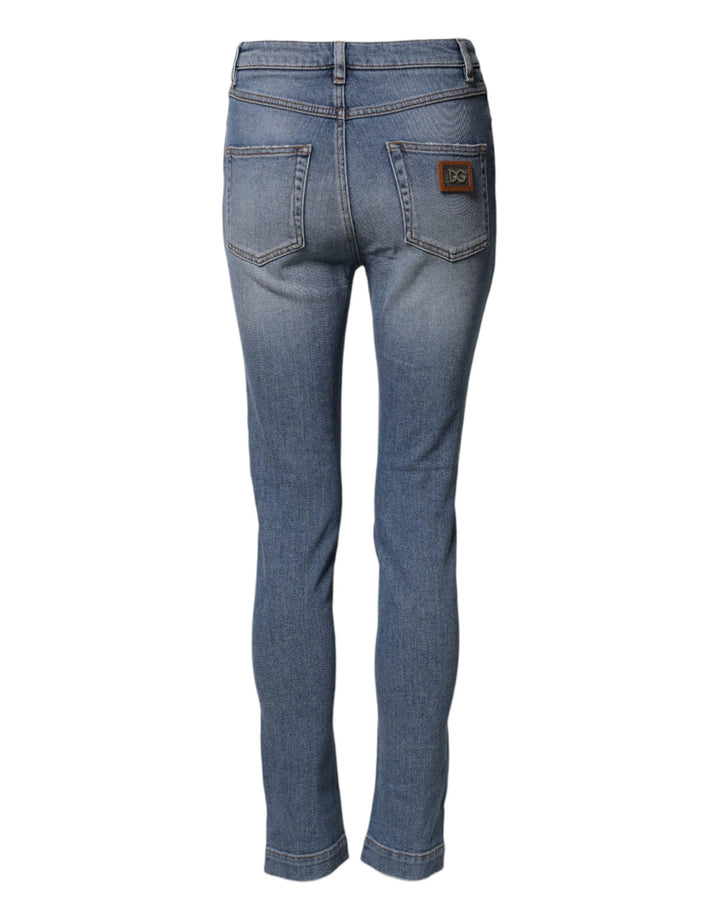 Dolce &amp; Gabbana Sample Sale Dolce &amp; Gabbana Blue Washed Cotton Skinny Denim Trouser Jeans - | Designer outlet