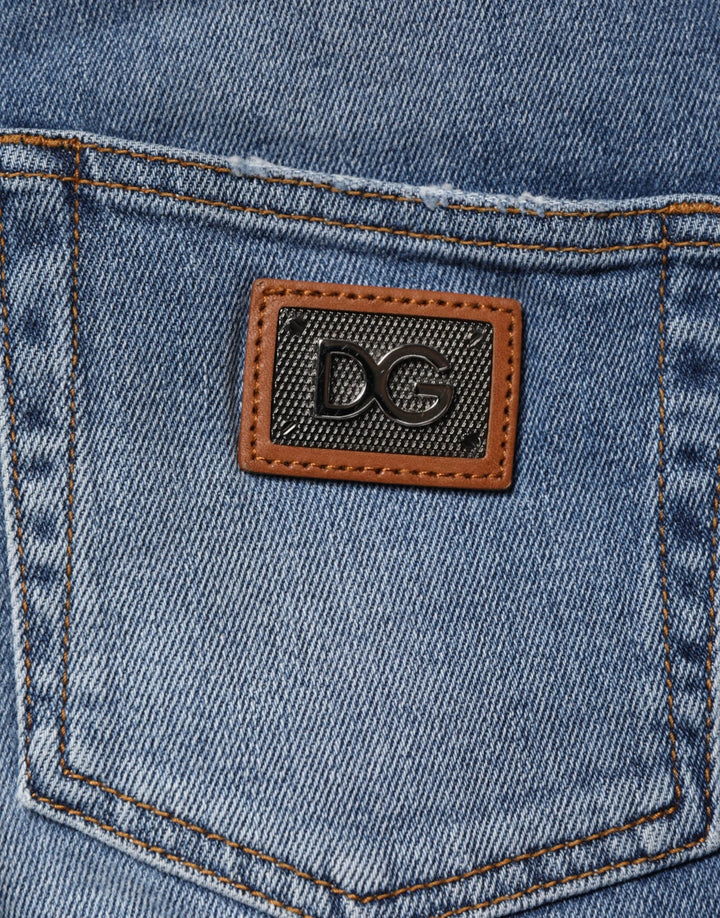 Dolce &amp; Gabbana Sample Sale Dolce &amp; Gabbana Blue Washed Cotton Skinny Denim Trouser Jeans - | Designer outlet
