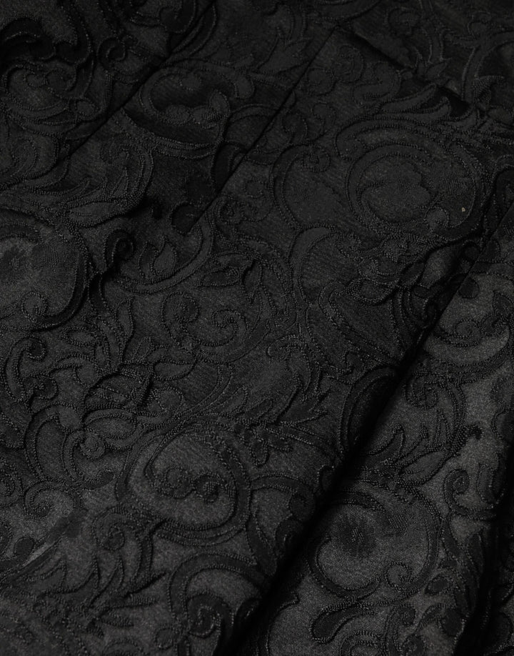 Dolce & Gabbana Black Floral Brocade High Waisted Trouser Pants by Dolce & Gabbana outlet now on sale