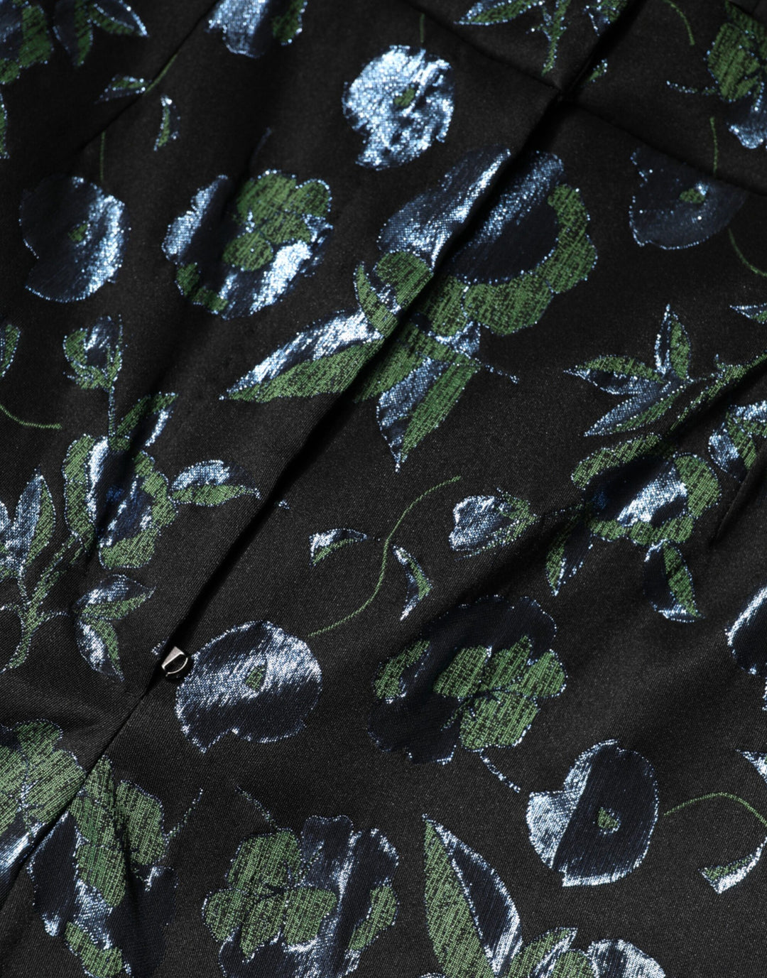 Dolce & Gabbana BlueGreen Floral Metallic Slim Trouser Pants by Dolce & Gabbana outlet now on sale