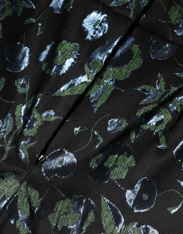 Dolce & Gabbana BlueGreen Floral Metallic Slim Trouser Pants by Dolce & Gabbana outlet now on sale