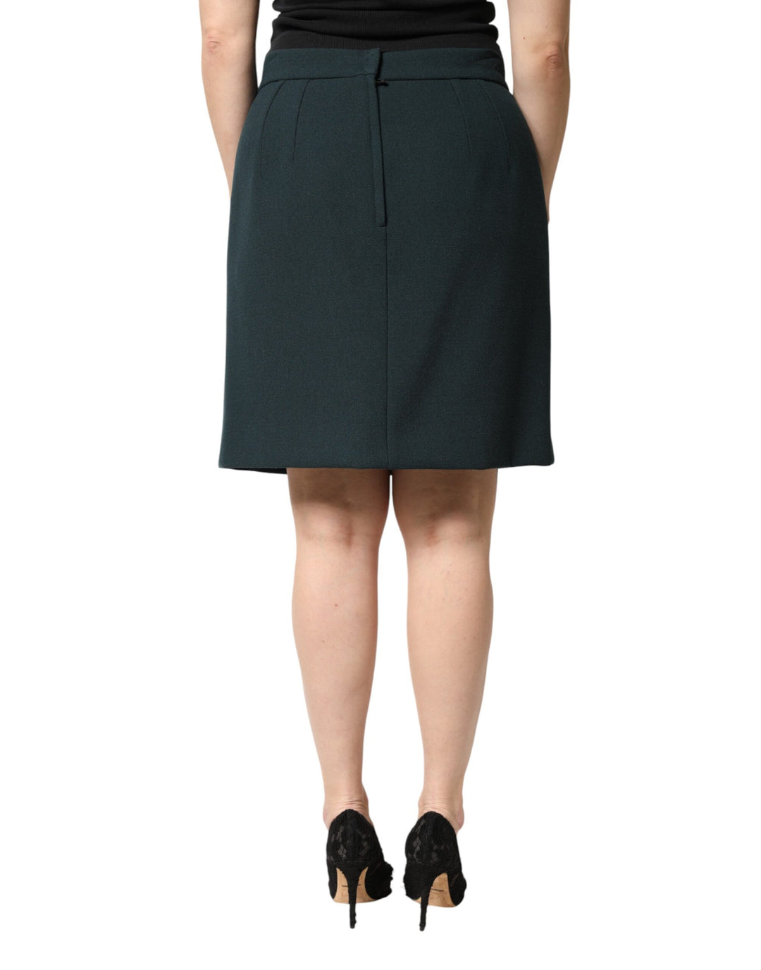 Dolce &amp; Gabbana Sample Sale Dolce &amp; Gabbana Dark Green Mid Waist Pencil Cut Mini Skirt - | Designer outlet