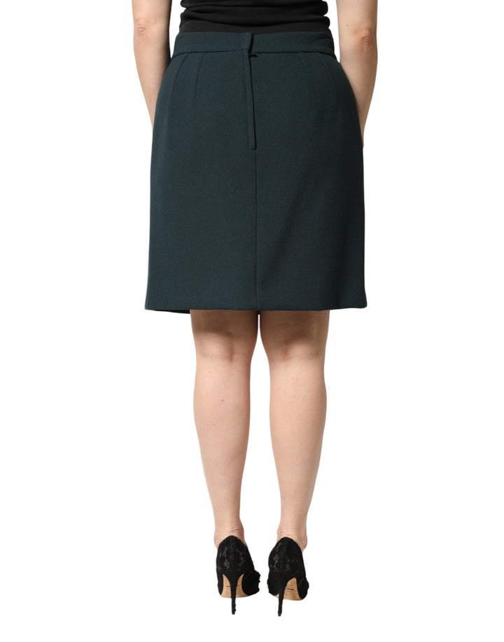 Dolce &amp; Gabbana Sample Sale Dolce &amp; Gabbana Dark Green Mid Waist Pencil Cut Mini Skirt - | Designer outlet