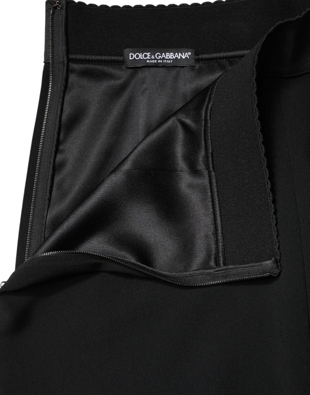 Dolce & Gabbana Black Mid Waist A-line Knee Length Skirt by Dolce & Gabbana outlet now on sale