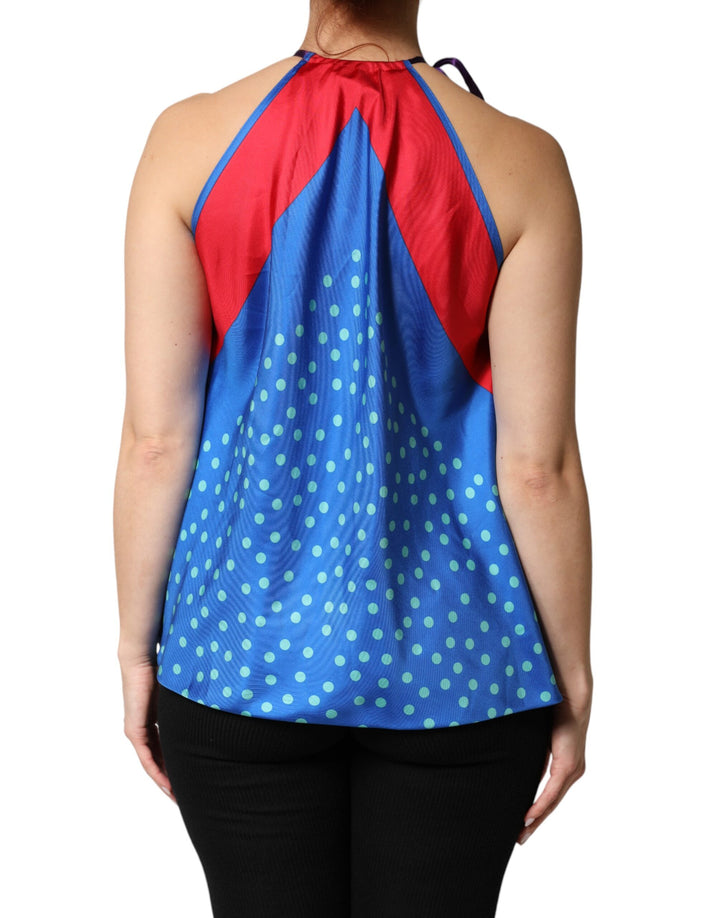 Dolce &amp; Gabbana Sample Sale Dolce &amp; Gabbana Multicolor Polka Dot Tie Halter Blouse Top - | Designer outlet