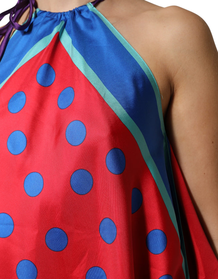 Dolce &amp; Gabbana Sample Sale Dolce &amp; Gabbana Multicolor Polka Dot Tie Halter Blouse Top - | Designer outlet