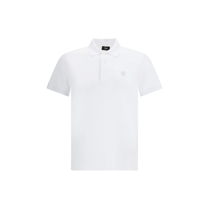 Fendi White Cotton Polo Shirt by Fendi outlet now on sale
