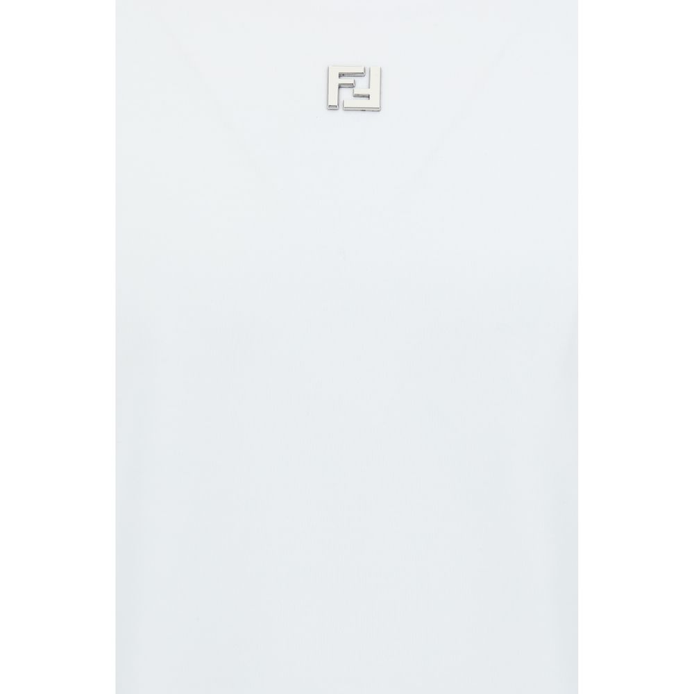 Fendi White Cotton T-Shirt by Fendi outlet now on sale