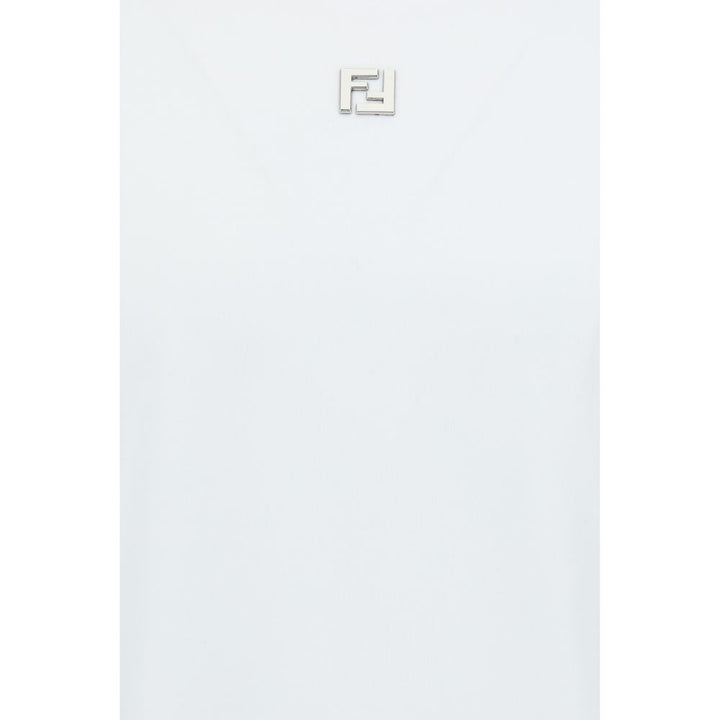 Fendi White Cotton T-Shirt by Fendi outlet now on sale