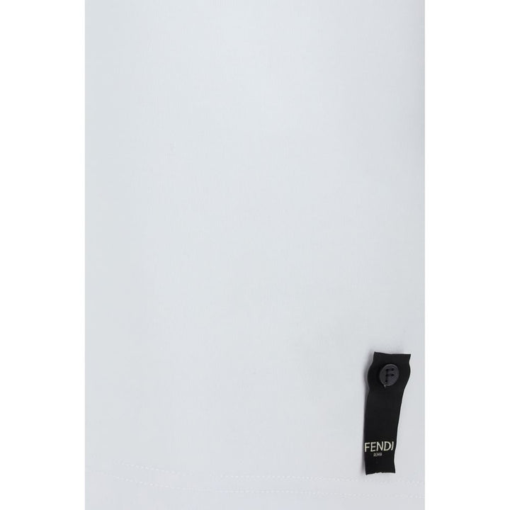 Fendi White Cotton T-Shirt by Fendi outlet now on sale