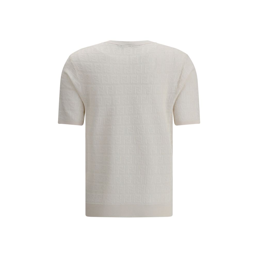 Fendi White Viscose T-Shirt by Fendi outlet now on sale
