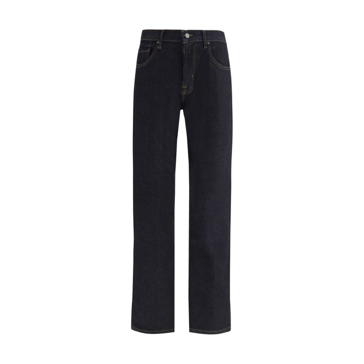 7FOR Blue Cotton Straight-Leg Jeans by 7FOR outlet now on sale