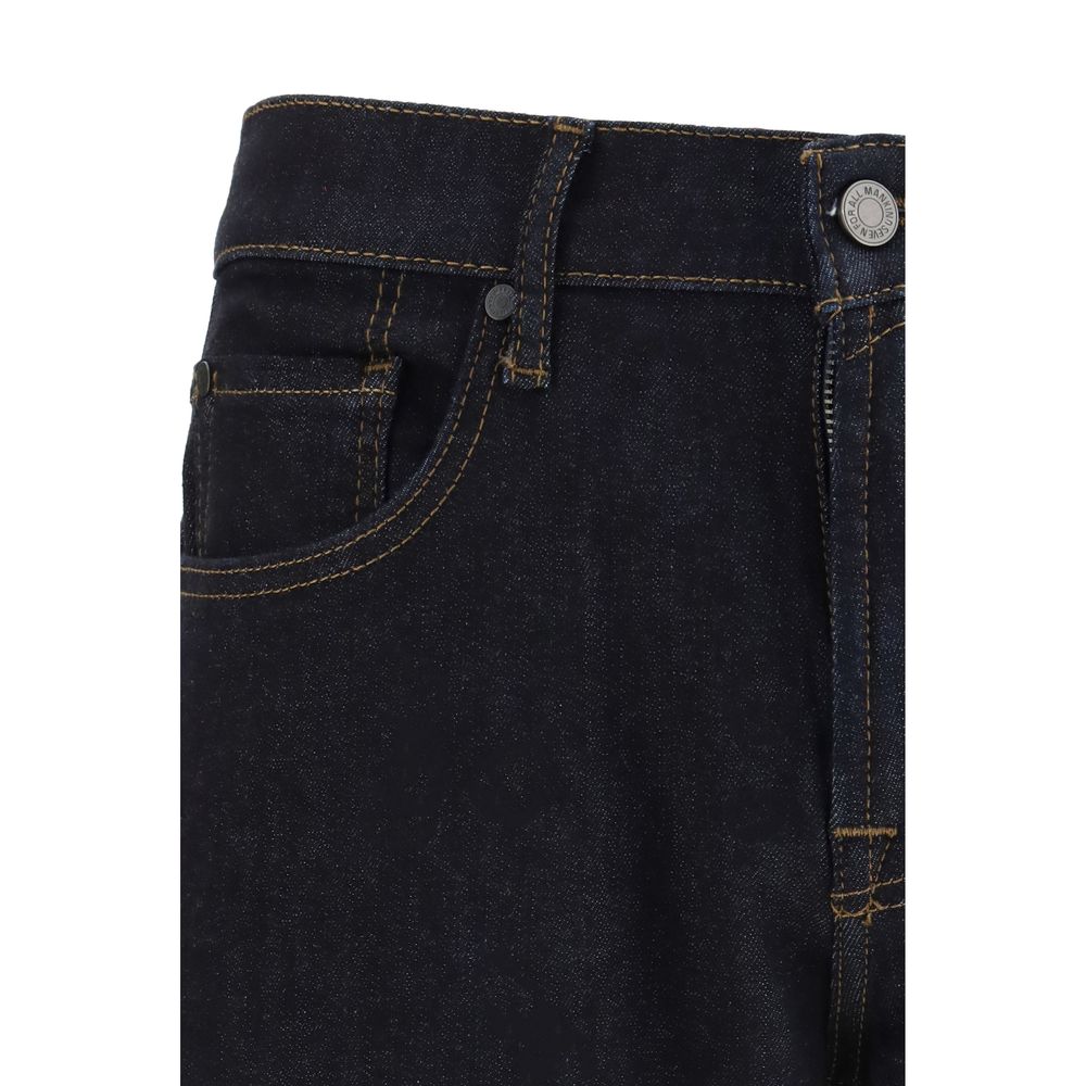 7FOR Blue Cotton Straight-Leg Jeans by 7FOR outlet now on sale