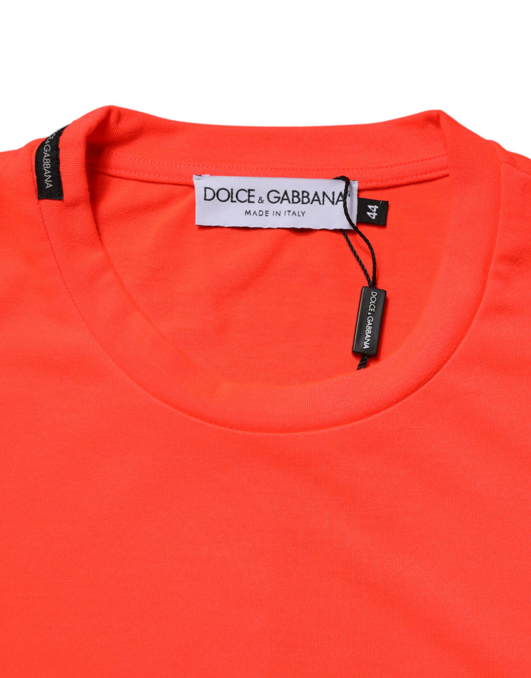 Dolce &amp; Gabbana Neon Orange Polyester Crew Neck Men T-shirt by Dolce &amp; Gabbana outlet now on sale