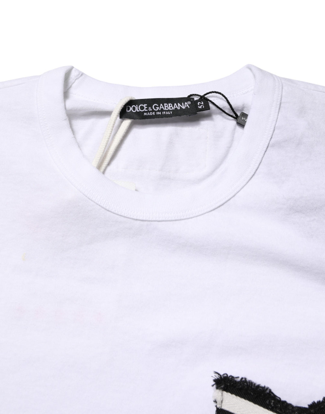 Dolce &amp; Gabbana White Stripes Cotton Crew Neck Tee T-shirt by Dolce &amp; Gabbana outlet now on sale