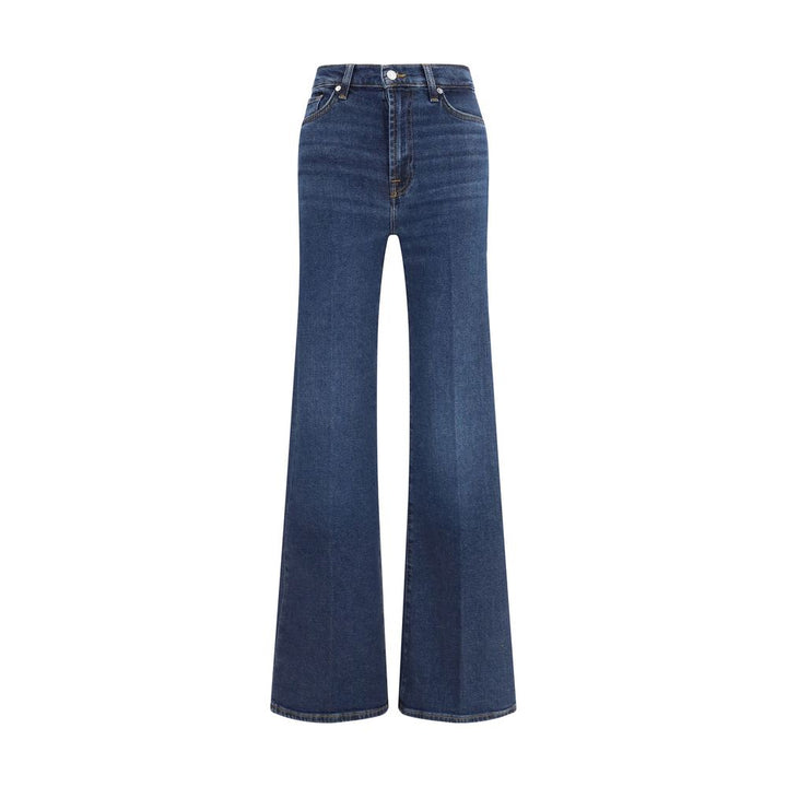 7FOR Blue Cotton Flared Jeans by 7FOR outlet now on sale