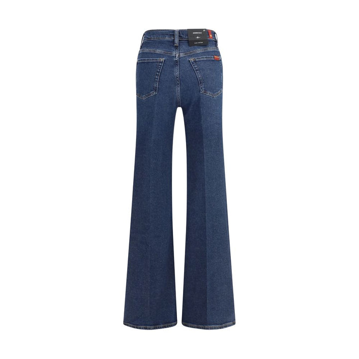 7FOR Blue Cotton Flared Jeans by 7FOR outlet now on sale