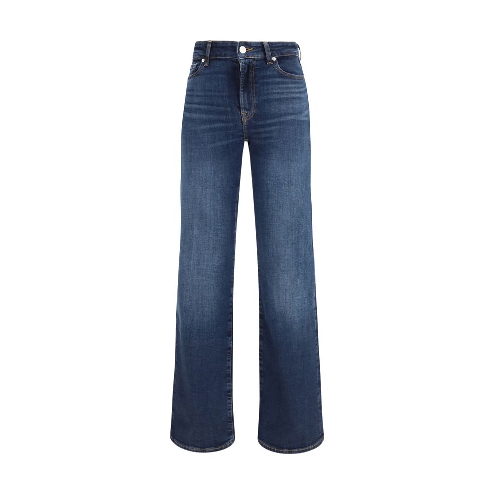 7FOR Blue Cotton Bootcut Jeans by 7FOR outlet now on sale