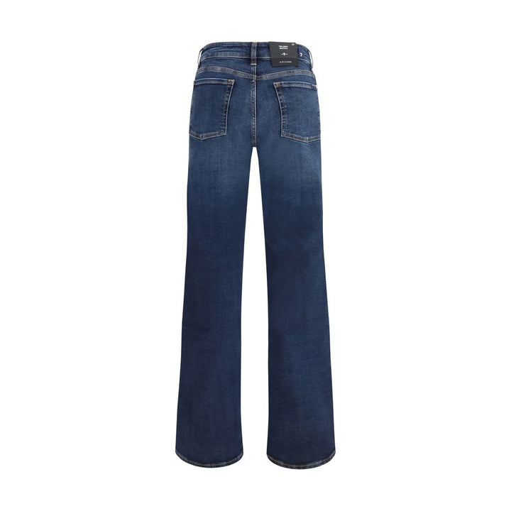 7FOR Blue Cotton Bootcut Jeans by 7FOR outlet now on sale