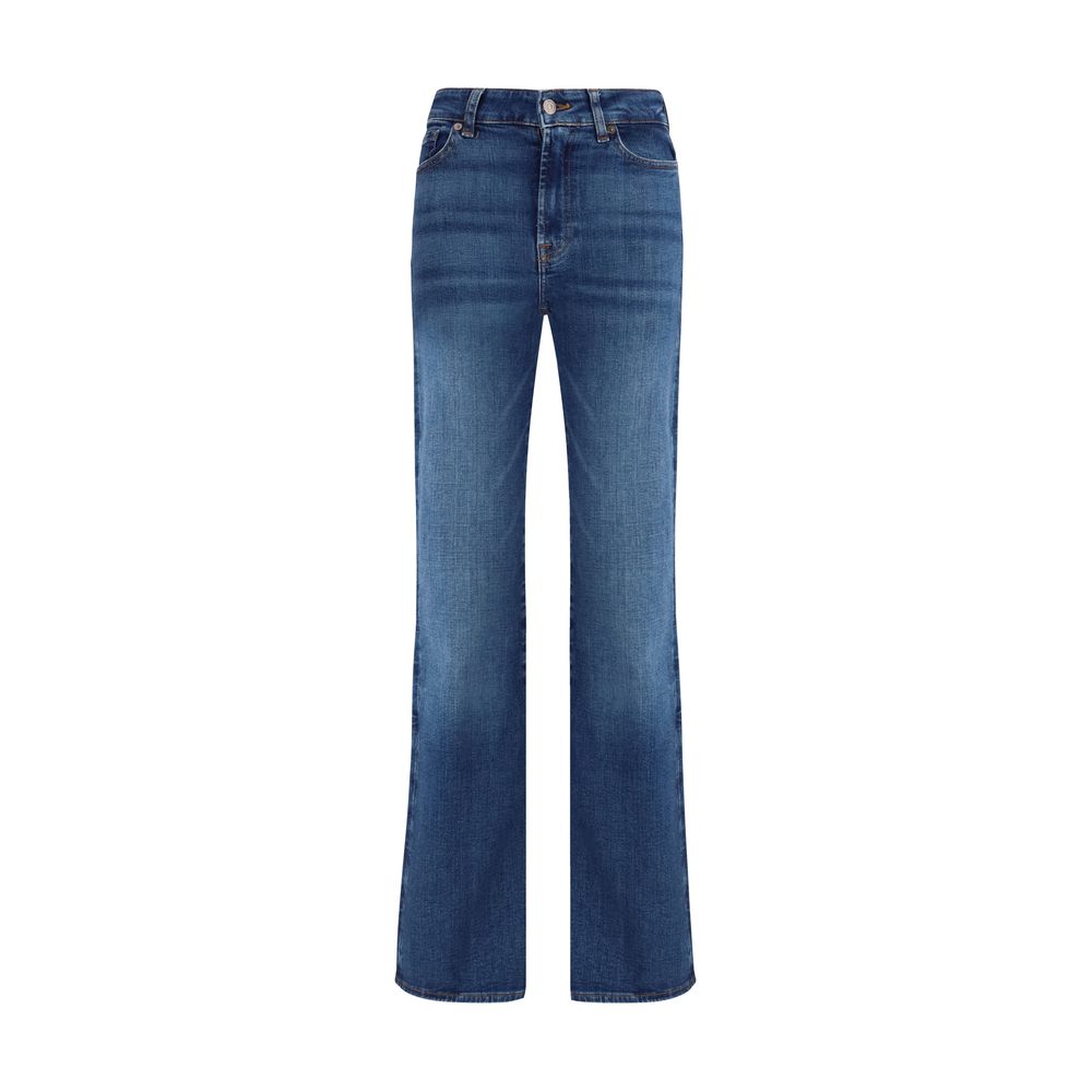 7FOR Blue Cotton Bootcut Jeans by 7FOR outlet now on sale