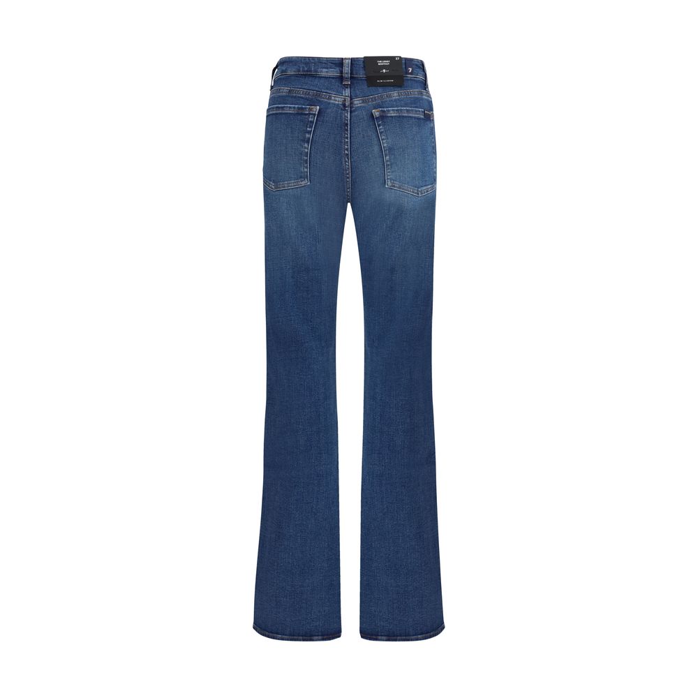 7FOR Blue Cotton Bootcut Jeans by 7FOR outlet now on sale