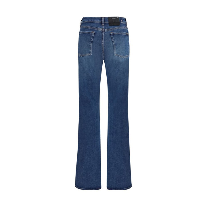 7FOR Blue Cotton Bootcut Jeans by 7FOR outlet now on sale