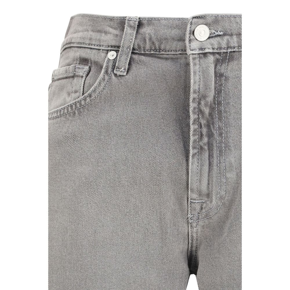 7FOR Gray Cotton Relaxed Fit Jeans by 7FOR outlet now on sale