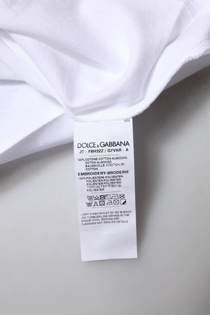 Dolce &amp; Gabbana Sample Sale Dolce &amp; Gabbana White Eleganza Cotton Crew Neck Tee T-shirt - | Designer outlet