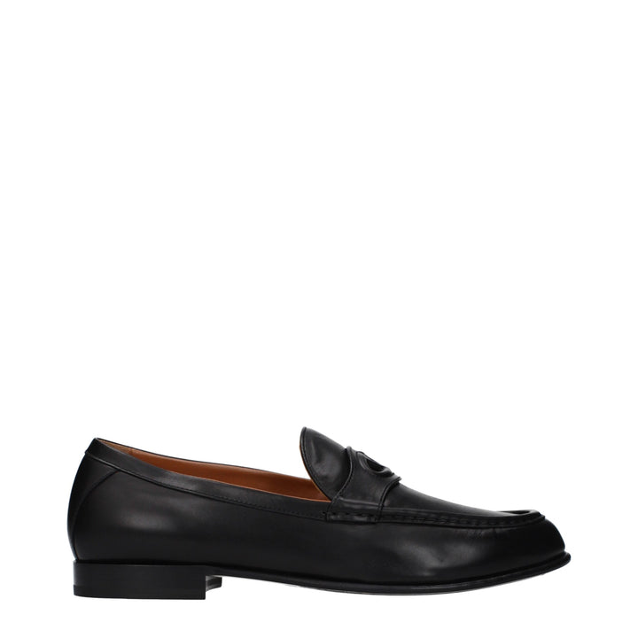 Valentino Garavani Black Leather Slip-On Loafers by Valentino Garavani outlet now on sale