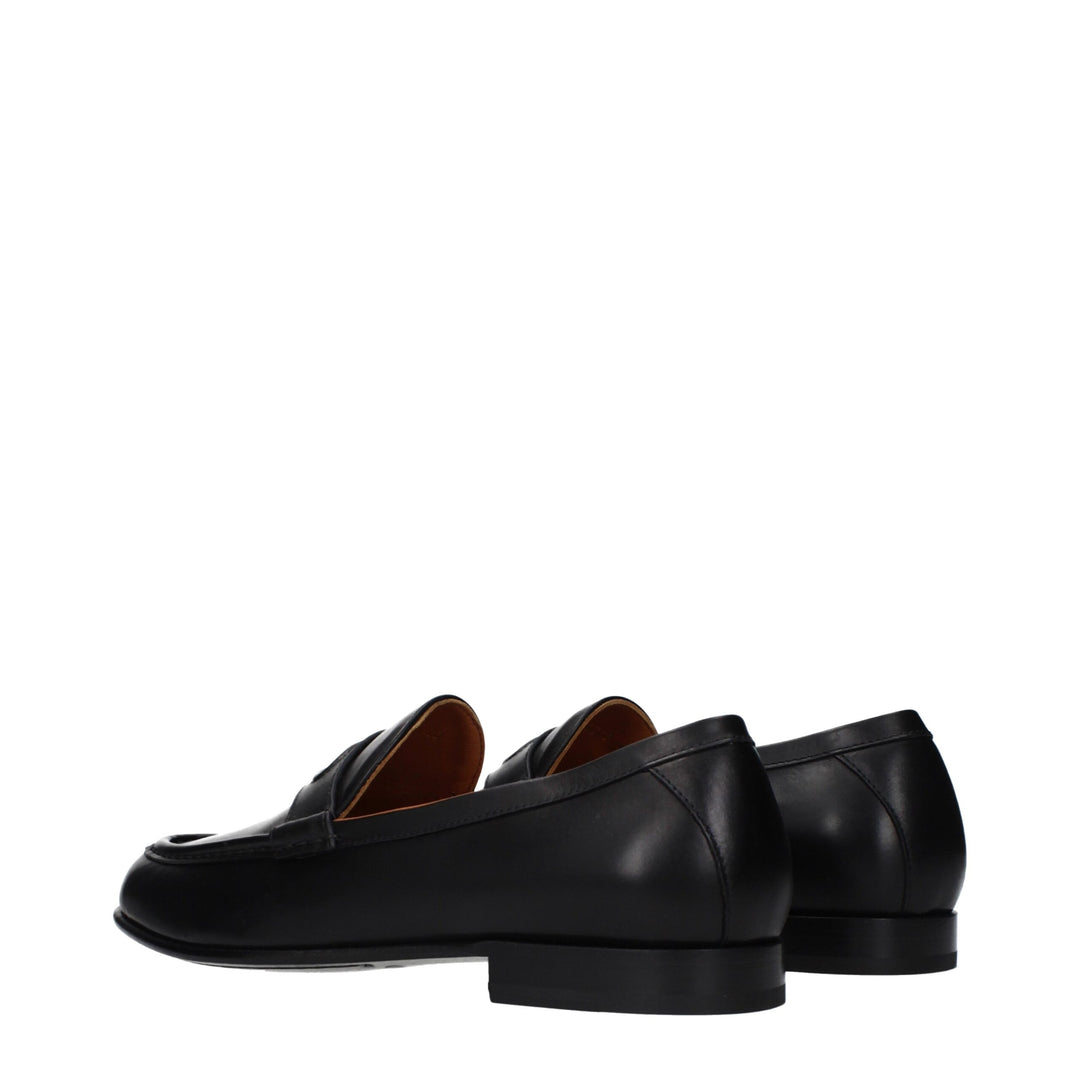 Valentino Garavani Black Leather Slip-On Loafers by Valentino Garavani outlet now on sale