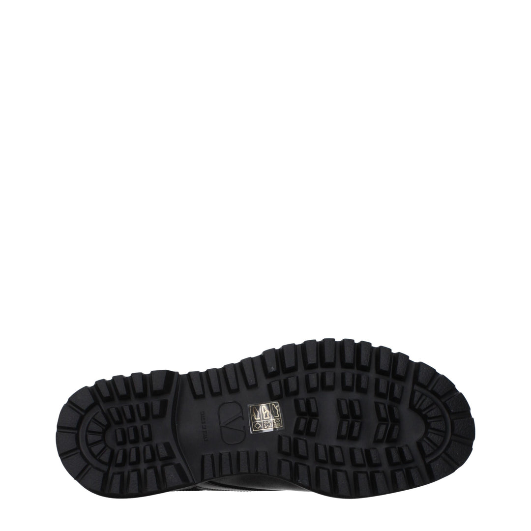 Valentino Garavani Black Leather Oxfords And Derbies