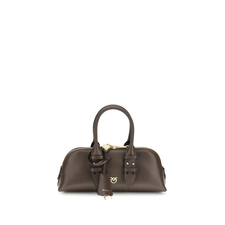 PINKO Brown Calf Leather Bos Taurus Handbag