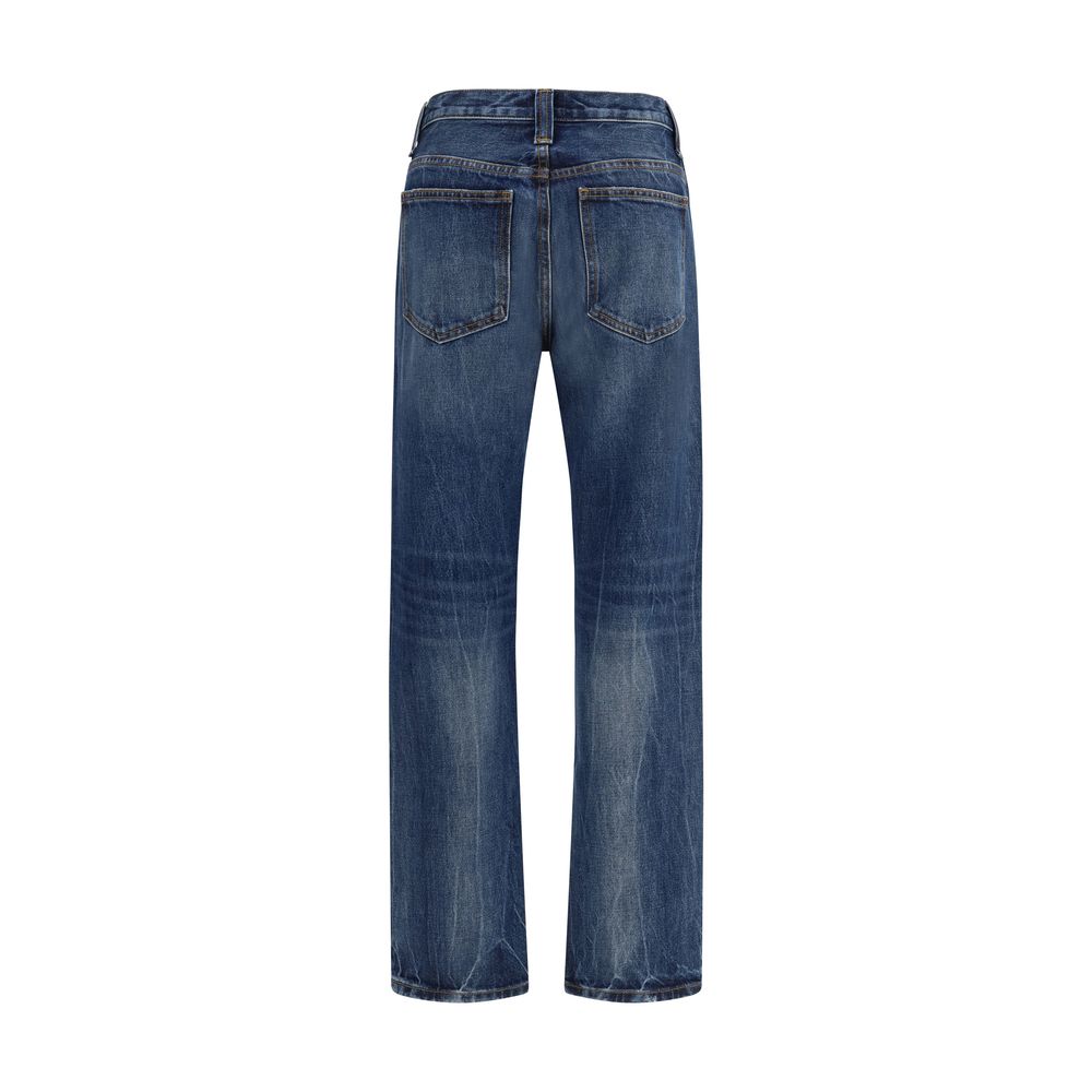 Khaite Blue Cotton High-Waisted Jean by Khaite outlet now on sale