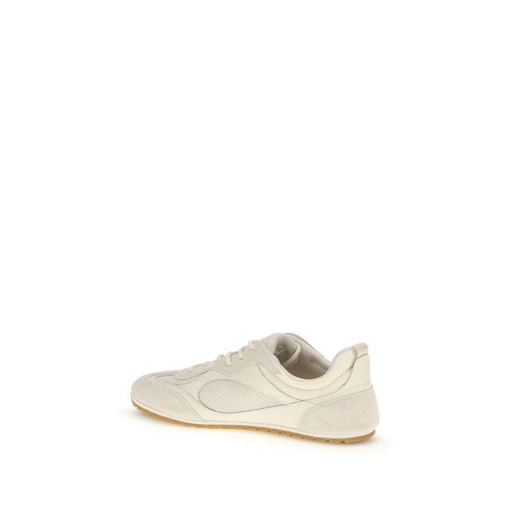 Tory Burch Cream Calf Leather Bos Taurus Low Top Sneakers by Tory Burch outlet now on sale