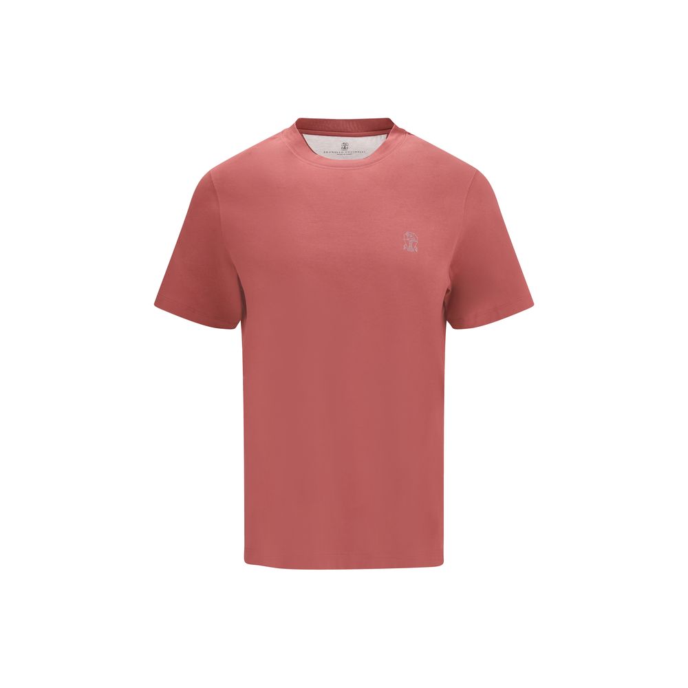 Brunello Cucinelli Red Cotton Long Sleeve T-Shirt by Brunello Cucinelli outlet now on sale