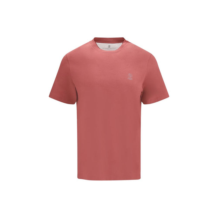 Brunello Cucinelli Red Cotton Long Sleeve T-Shirt by Brunello Cucinelli outlet now on sale