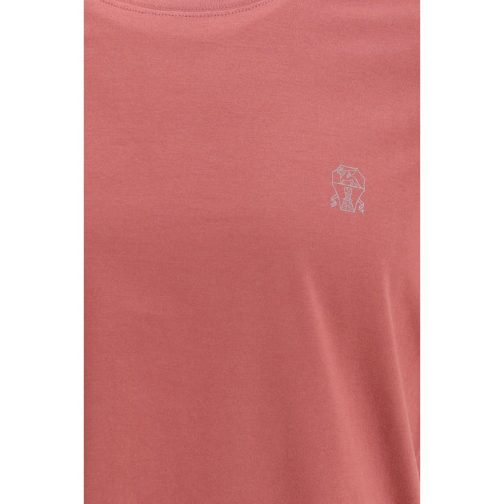 Brunello Cucinelli Red Cotton Long Sleeve T-Shirt by Brunello Cucinelli outlet now on sale