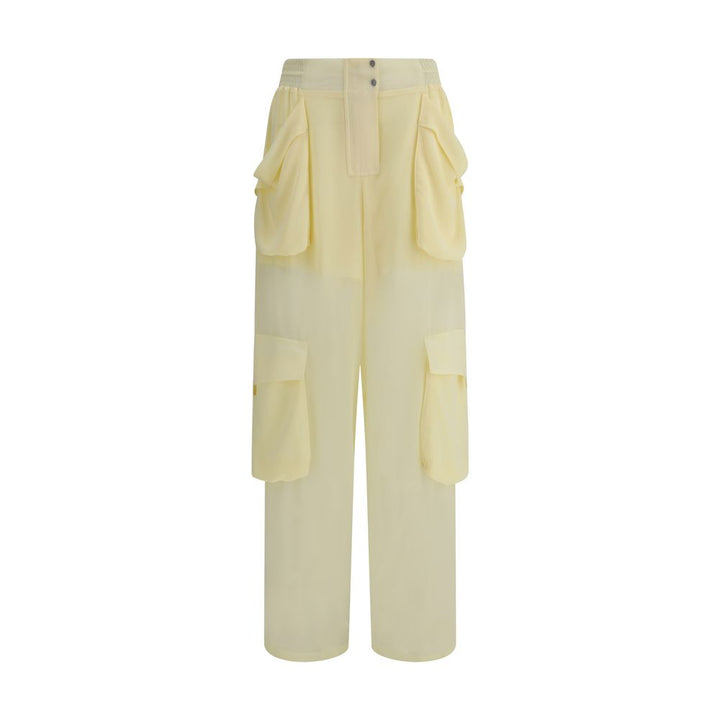 PINKO Yellow Polyester Cargo Pants