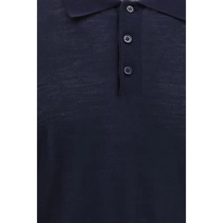 Golden Goose Blue Wool Oves Aries Polo Shirt