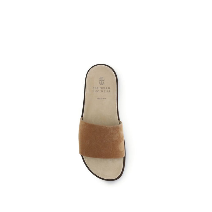 Brunello Cucinelli Beige Lamb Ovis Aries Aries Flat Sandals by Brunello Cucinelli outlet now on sale