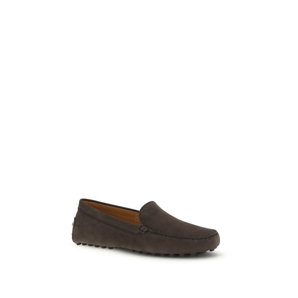 Tod's Brown Calf Leather Bos Taurus Slip-On Loafers by Tod's outlet now on sale