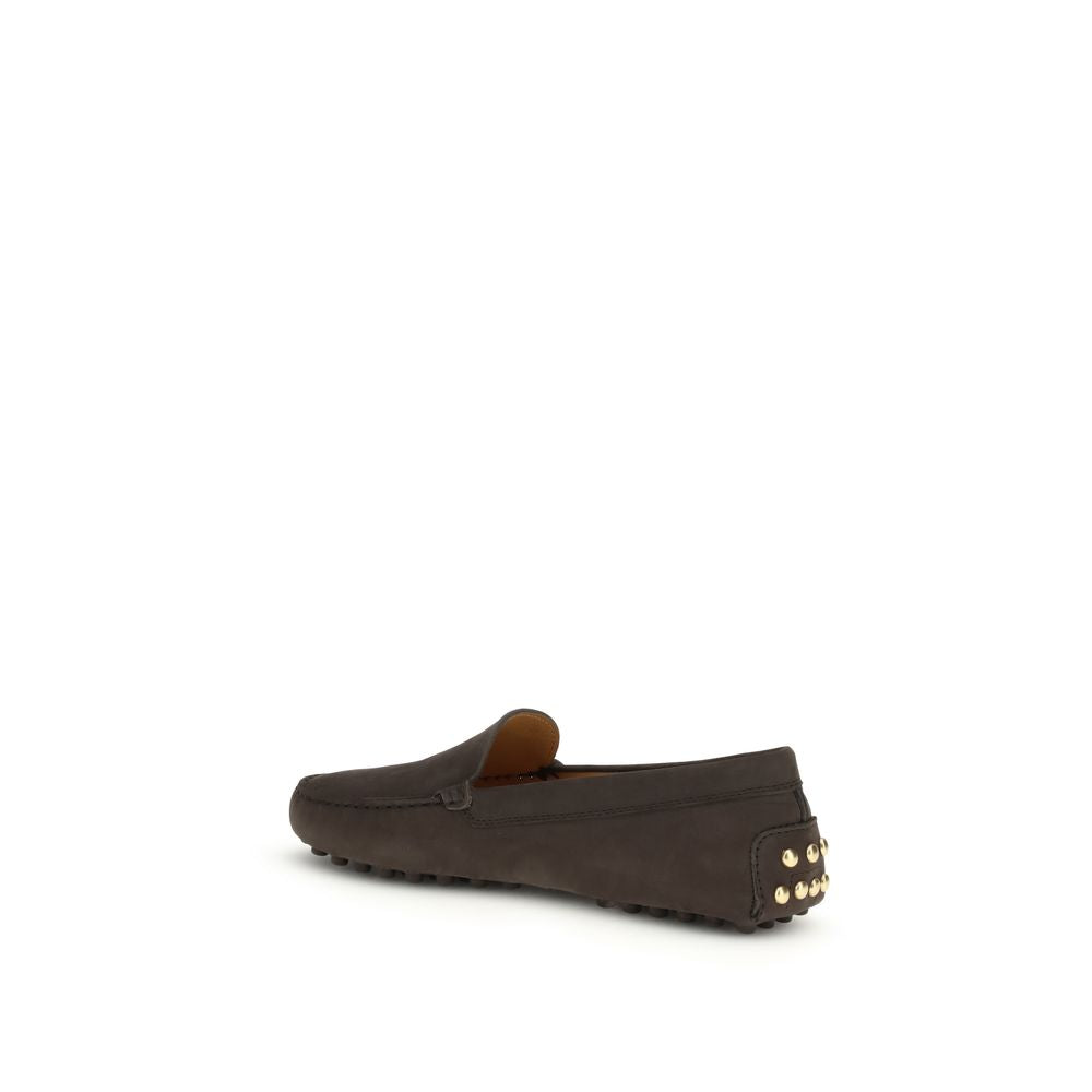 Tod's Brown Calf Leather Bos Taurus Slip-On Loafers by Tod's outlet now on sale