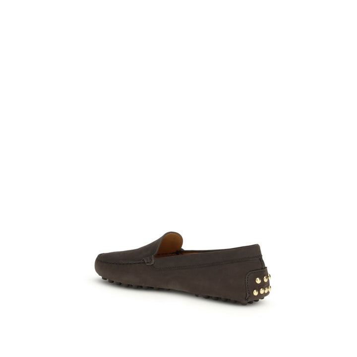 Tod's Brown Calf Leather Bos Taurus Slip-On Loafers by Tod's outlet now on sale
