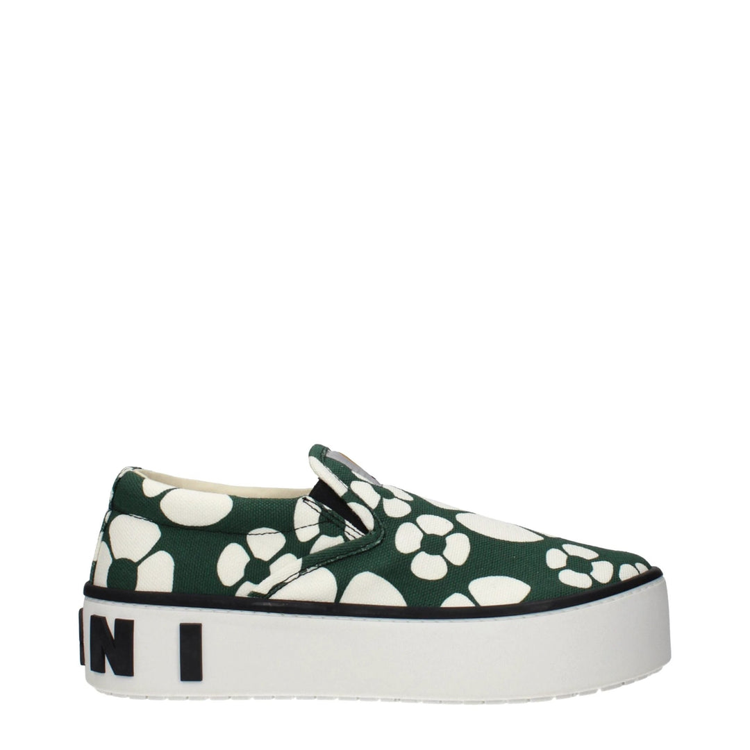 Marni Sample Sale Marni Green Fabric Slip-On Loafers - | Designer outlet
