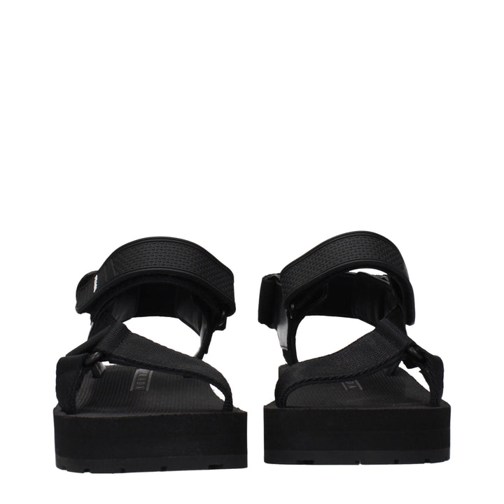 Prada Black Fabric Flat Sandals