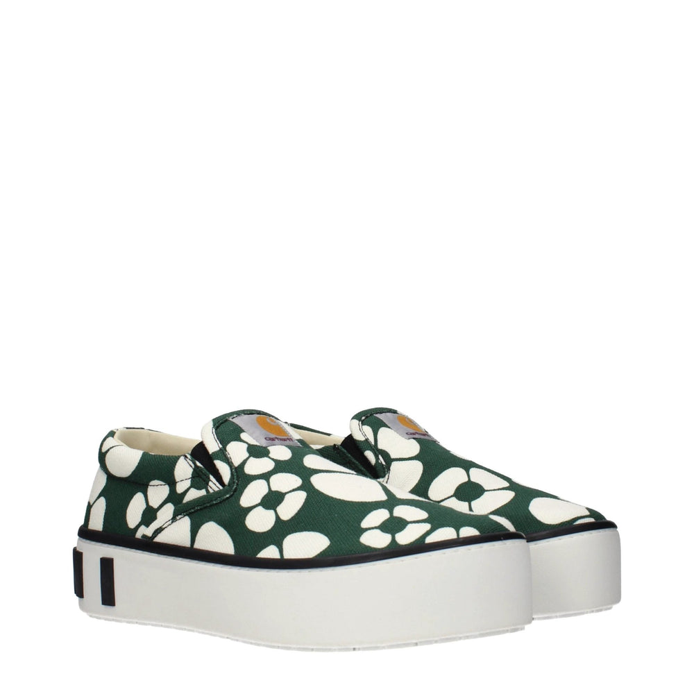 Marni Sample Sale Marni Green Fabric Slip-On Loafers - | Designer outlet